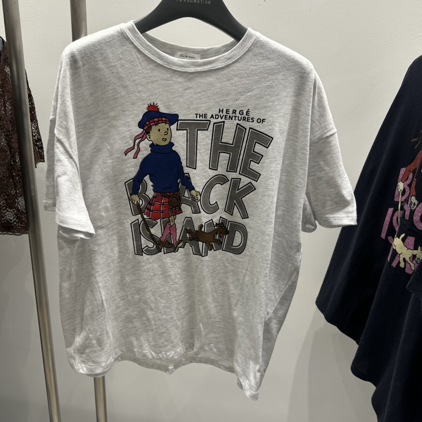 TARABY MOTION韓國直郵實拍女士新品時尚休閑26夏季26春夏T恤TARABY MOTIONT恤圖色1灰白色