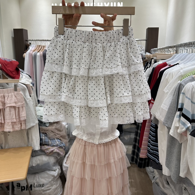 HANSUNGHYUN韓國代購女士新款推薦時尚26夏季裙褲蕾絲圓點HANSUNGHYUN裙褲