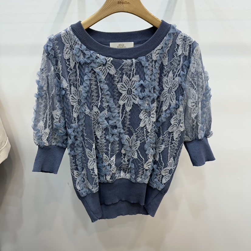ABLESTUDIO韓國直郵女裝新款26春夏人氣推薦時尚針織衫花朵ABLESTUDIO針織衫圖色1