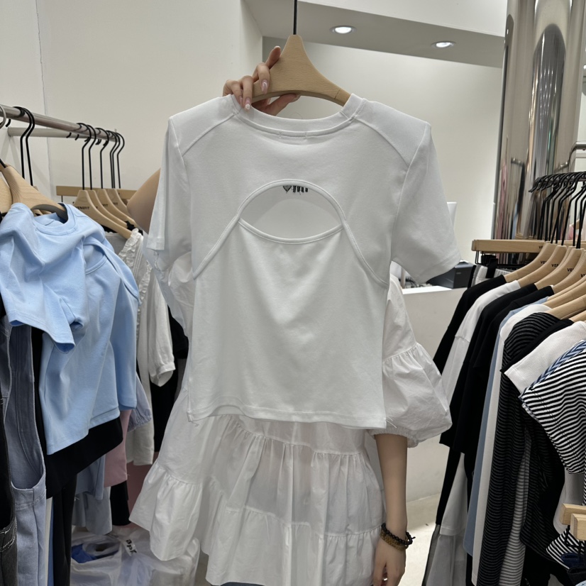 VENEFIT韓國直郵女裝新品熱賣26夏季職業26春夏推薦休閑T恤VENEFIT/JENNIET恤