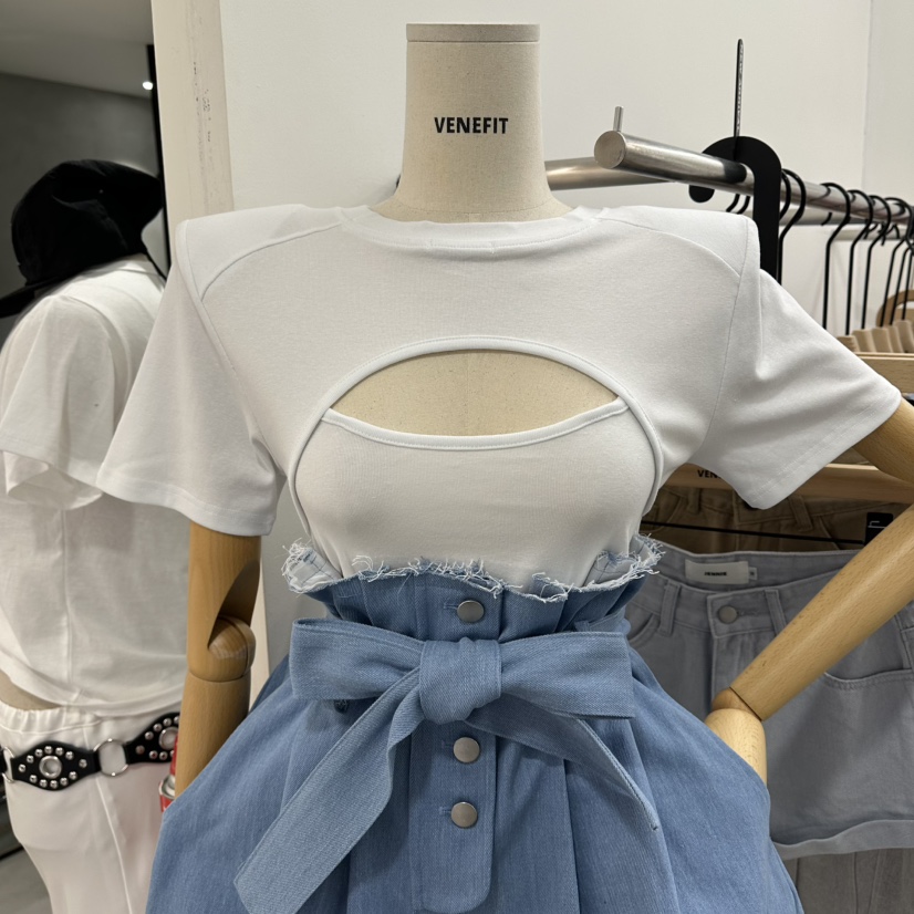 VENEFIT韓國直郵女裝新品熱賣26夏季職業26春夏推薦休閑T恤VENEFIT/JENNIET恤