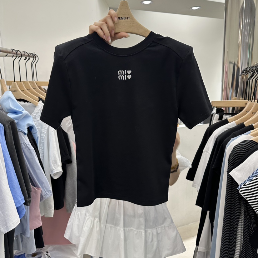 VENEFIT韓國直郵女裝新品熱賣26夏季職業26春夏推薦休閑T恤VENEFIT/JENNIET恤圖色1