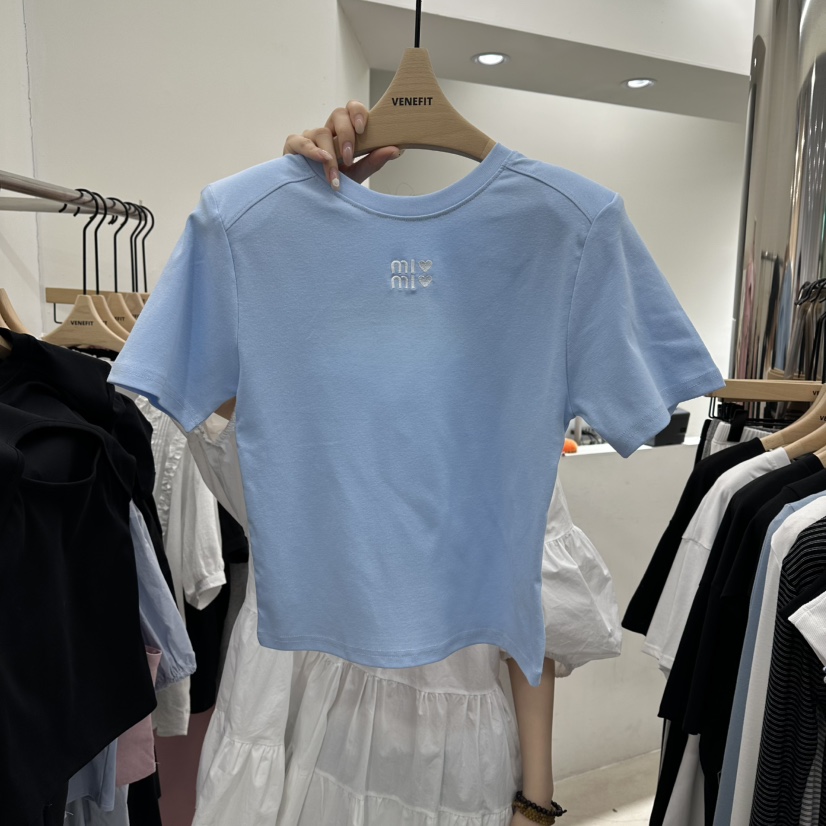 VENEFIT韓國直郵女裝新品熱賣26夏季職業26春夏推薦休閑T恤VENEFIT/JENNIET恤圖色2