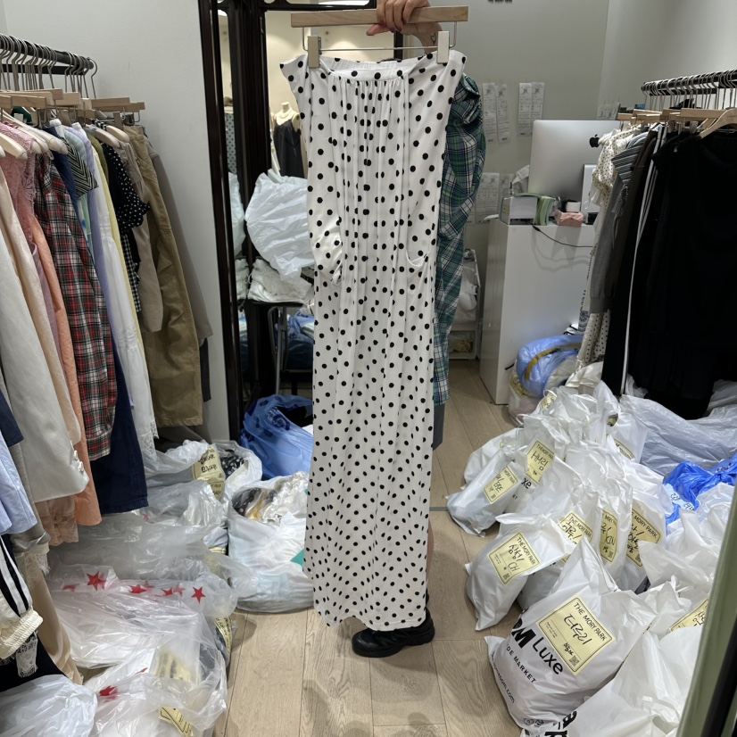 THEMORYPARK韓國代購女士新款休閑時尚推薦人氣連衣裙圓點THE MORY PARK連衣裙圖色1