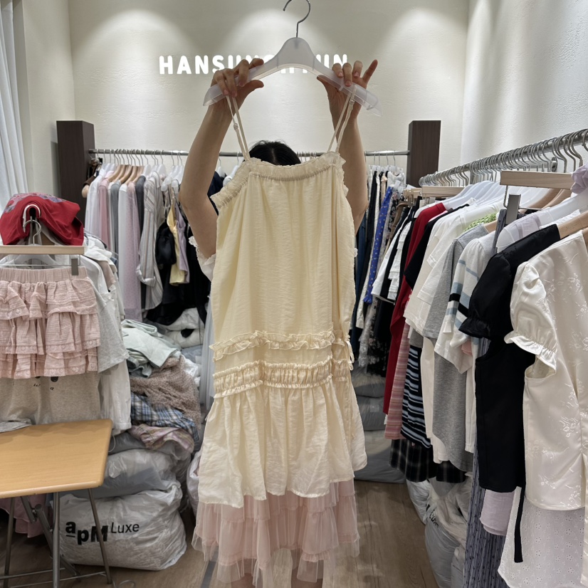 HANSUNGHYUN東大門直郵女裝新品職業熱賣連衣裙荷葉邊纖維HANSUNGHYUN連衣裙