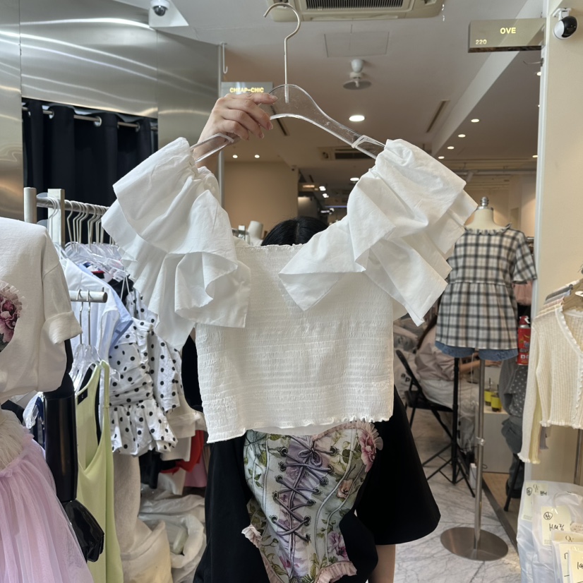 CHEAP-CHIC東大門實拍女裝新款真品熱賣襯衫蕾絲衫荷葉邊CHEAP-CHIC/CHARLES THE SECOND襯衫/蕾絲衫