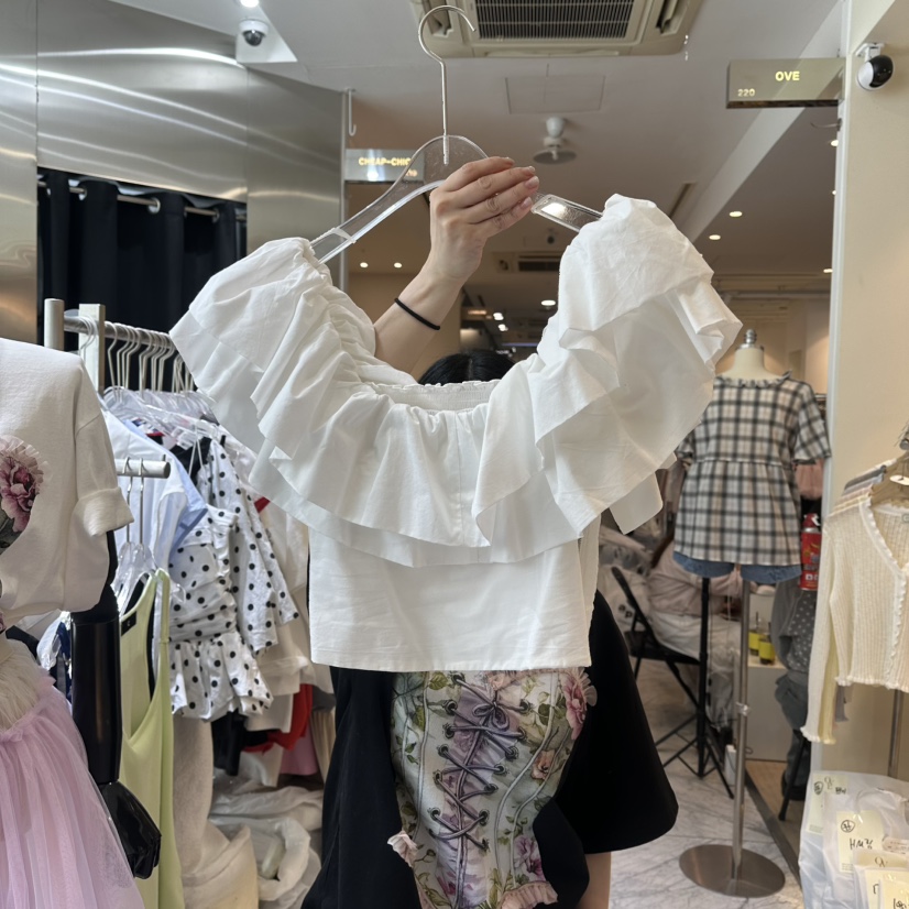 CHEAP-CHIC東大門實拍女裝新款真品熱賣襯衫蕾絲衫荷葉邊CHEAP-CHIC/CHARLES THE SECOND襯衫/蕾絲衫圖色2