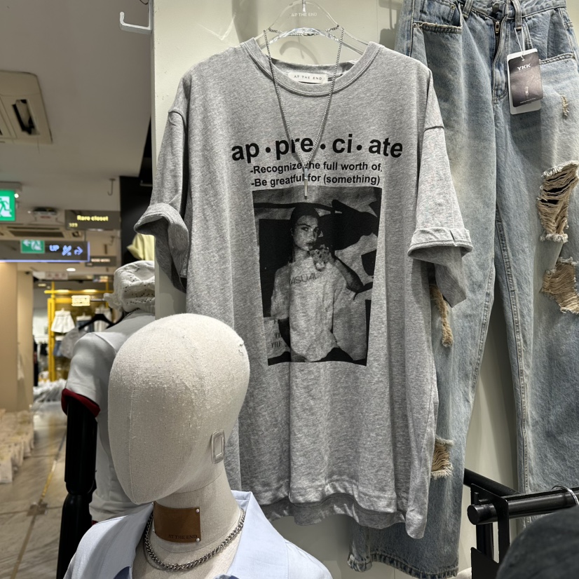 AT THE END東大門代購女士新品26春夏休閑真品T恤不含項鏈AT THE ENDT恤圖色1