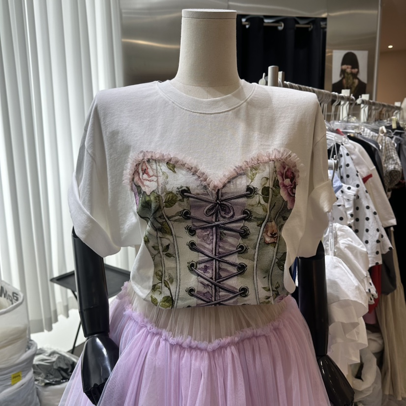 CHEAP-CHIC韓國直郵女裝新品休閑26春夏職業時尚T恤緊身CHEAP-CHIC/CHARLES THE SECONDT恤圖色1