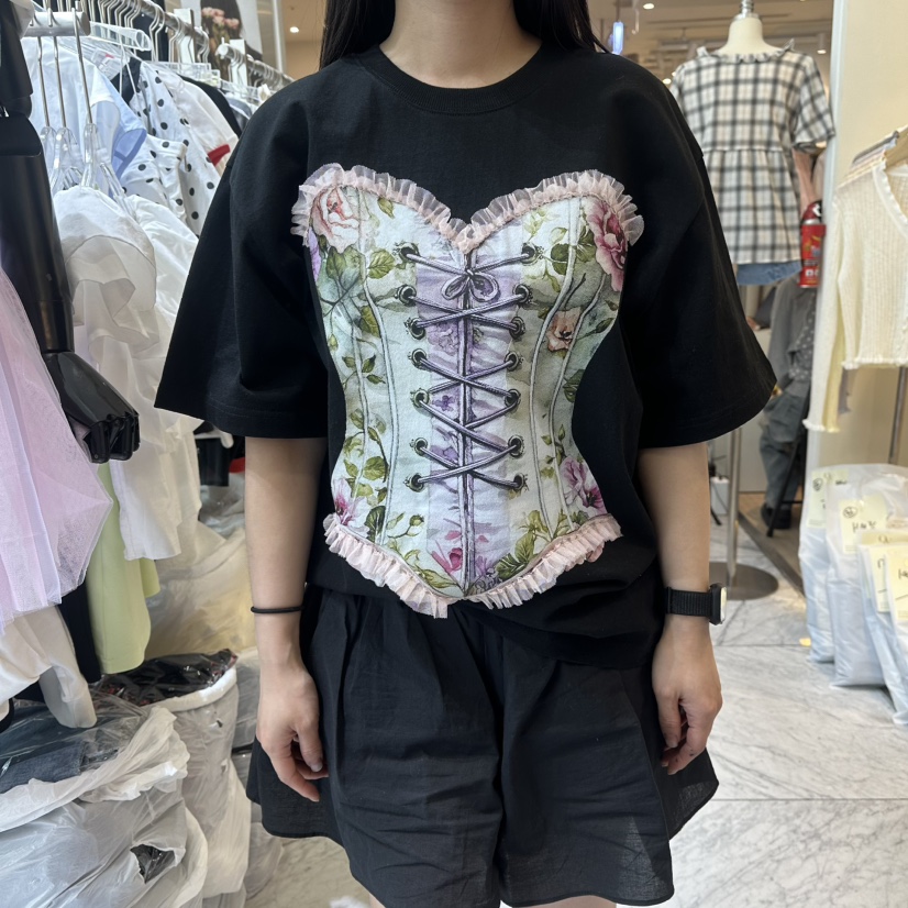 CHEAP-CHIC韓國直郵女裝新品休閑26春夏職業時尚T恤緊身CHEAP-CHIC/CHARLES THE SECONDT恤圖色2