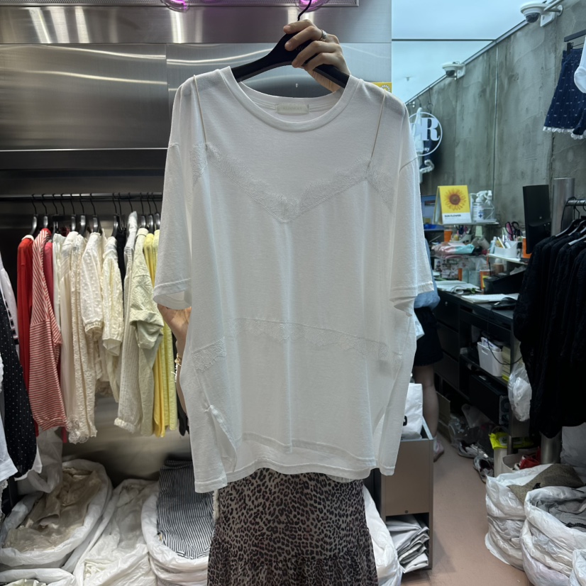 RUNWAY-런웨이韓國直郵女士新品推薦時尚熱賣26夏季T恤假兩件RUNWAYT恤圖色1