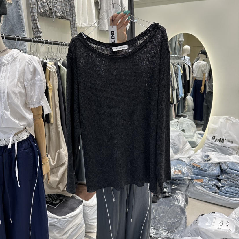 AT THE END韓國代購女士新品熱賣真品休閑針織衫不含項鏈AT THE END針織衫圖色2