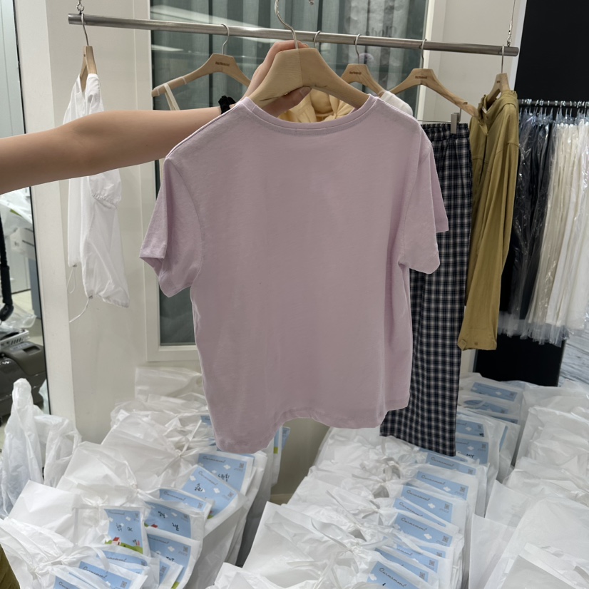 OURMOMENT東大門實拍女士新款職業時尚26春夏休閑T恤亞麻OURMOMENTT恤