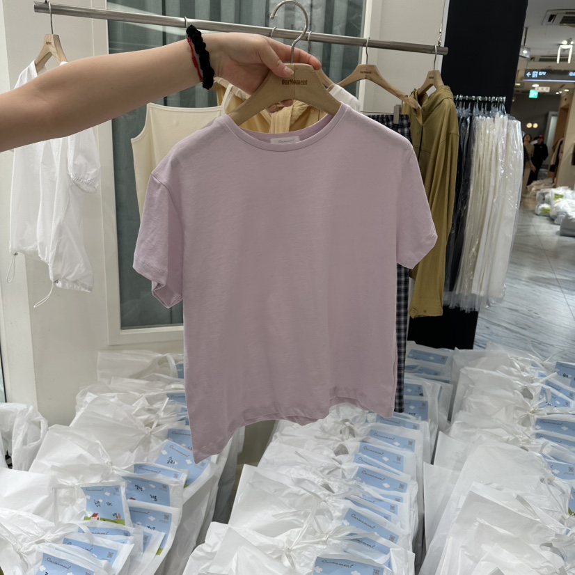 OURMOMENT東大門實拍女士新款職業時尚26春夏休閑T恤亞麻OURMOMENTT恤圖色2