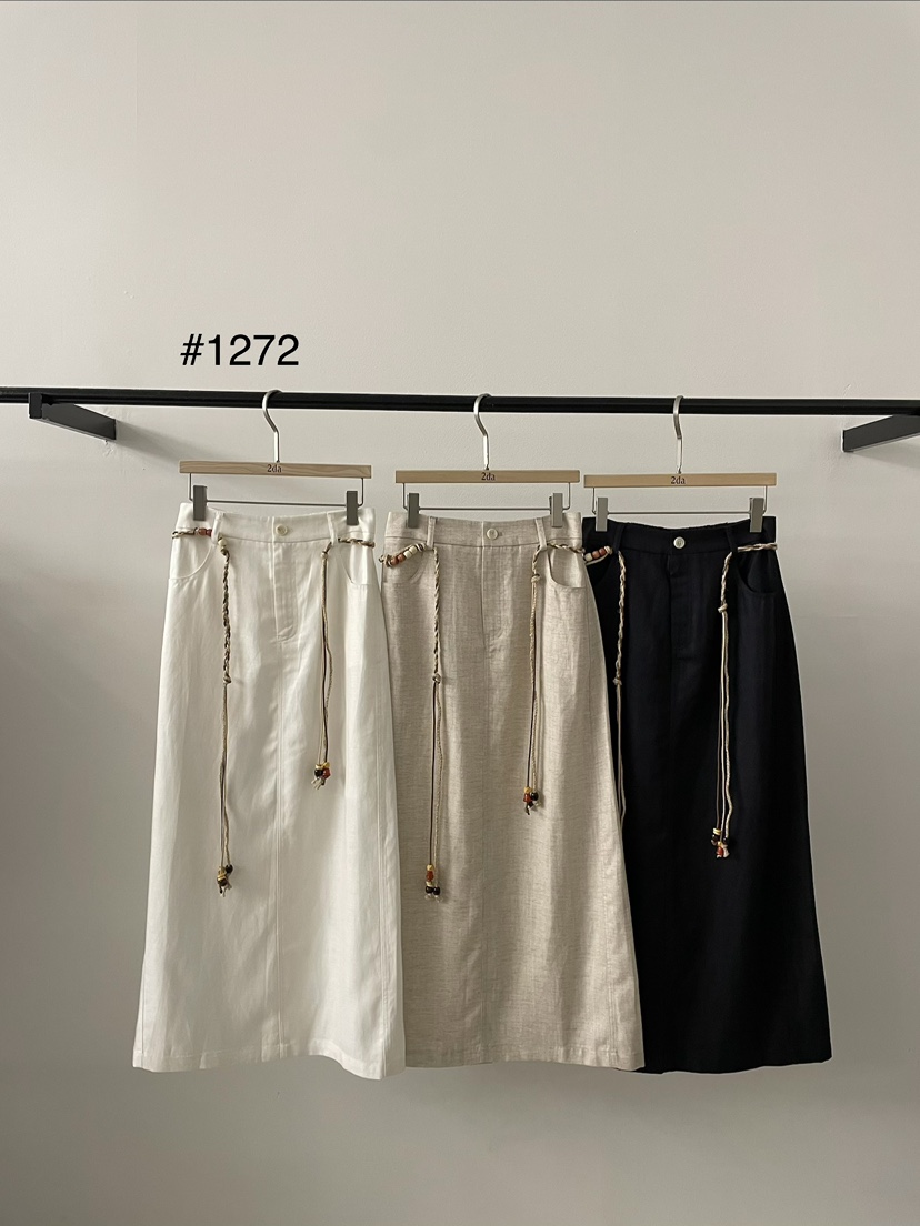 2DA/DARIMI-P東大門代購女裝新款時尚熱賣休閑長裙含腰繩2DA/DARIMI-P長裙