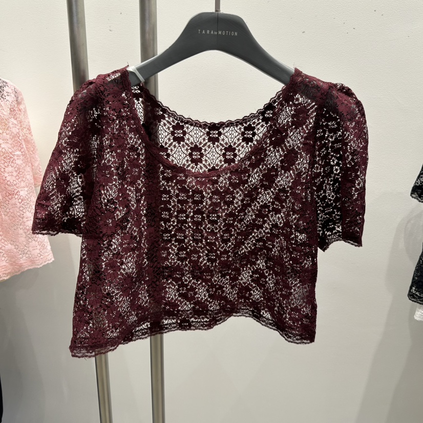 TARABY MOTION韓國直郵女裝新品休閑真品職業襯衫蕾絲衫TARABY MOTION襯衫/蕾絲衫圖色3酒紅