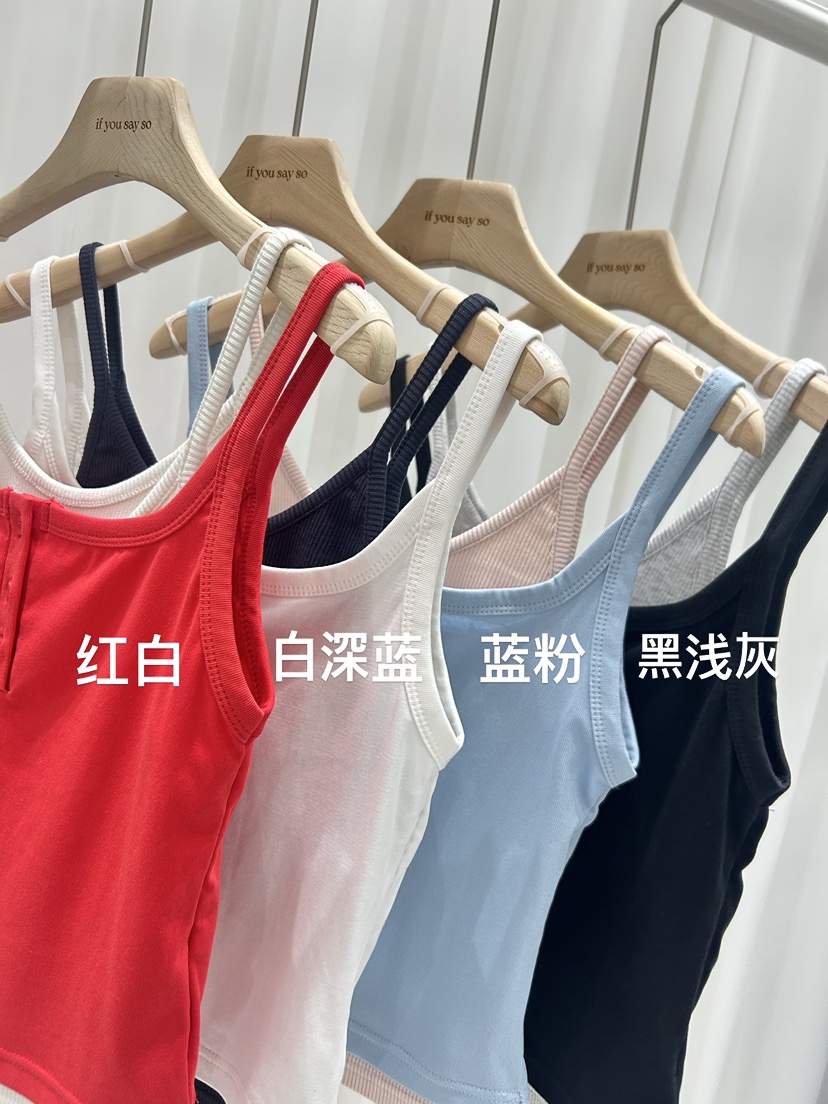 IF YOU SAY SO/PLUM-Q韓國代購女裝新品26春夏吊帶背心假兩件IF YOU SAY SO/PLUM-Q吊帶/背心