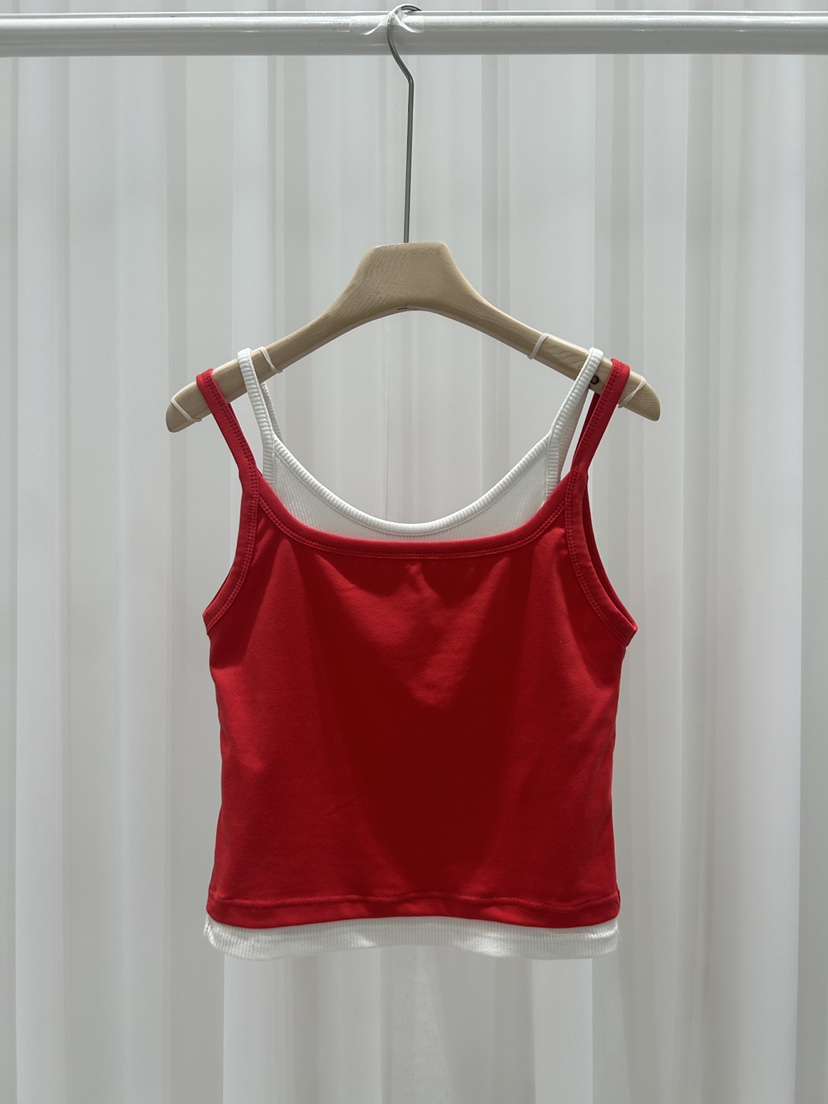 IF YOU SAY SO/PLUM-Q韓國代購女裝新品26春夏吊帶背心假兩件IF YOU SAY SO/PLUM-Q吊帶/背心