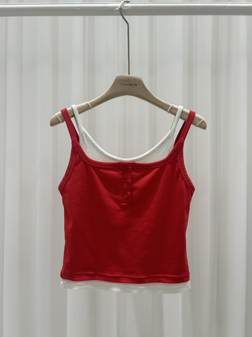 IF YOU SAY SO/PLUM-Q韓國代購女裝新品26春夏吊帶背心假兩件IF YOU SAY SO/PLUM-Q吊帶/背心圖色3