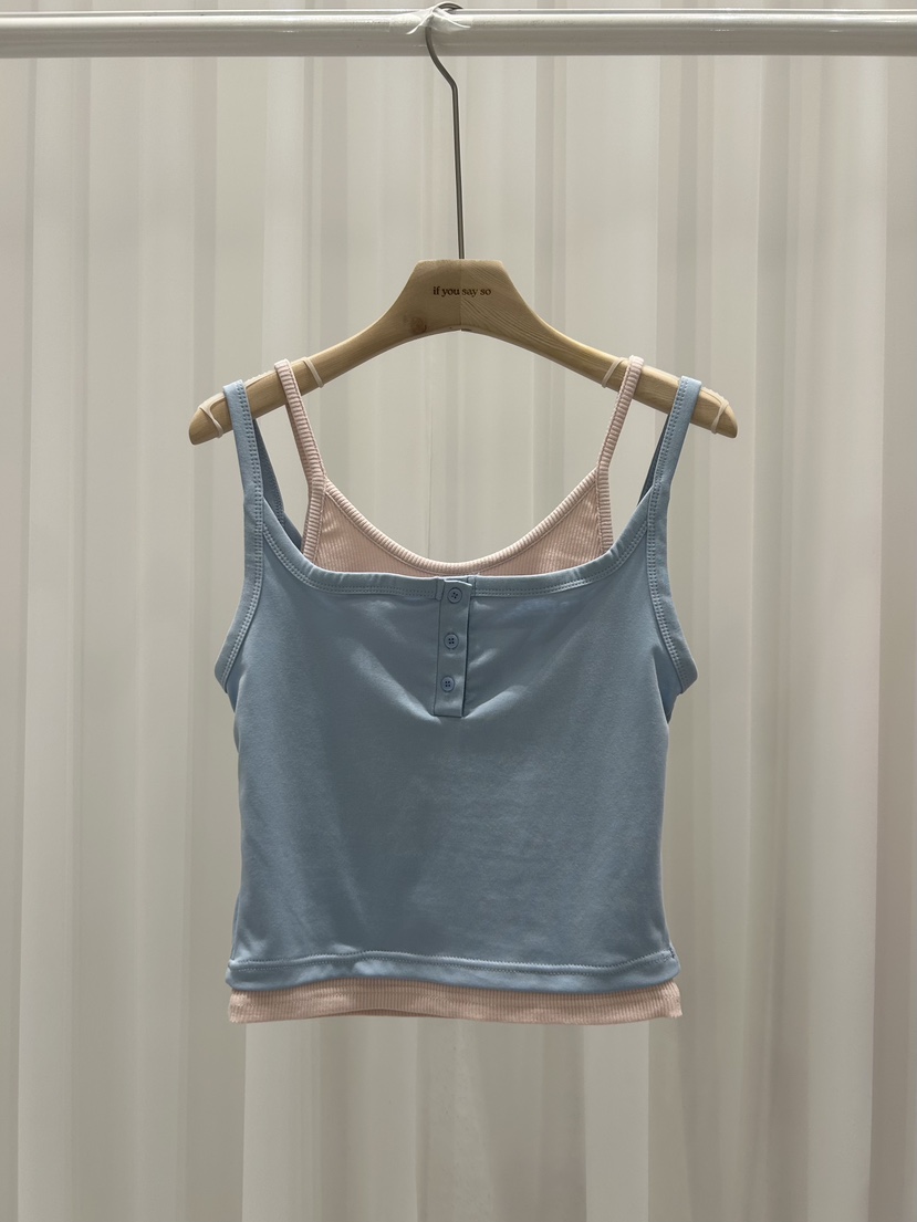 IF YOU SAY SO/PLUM-Q韓國代購女裝新品26春夏吊帶背心假兩件IF YOU SAY SO/PLUM-Q吊帶/背心圖色4