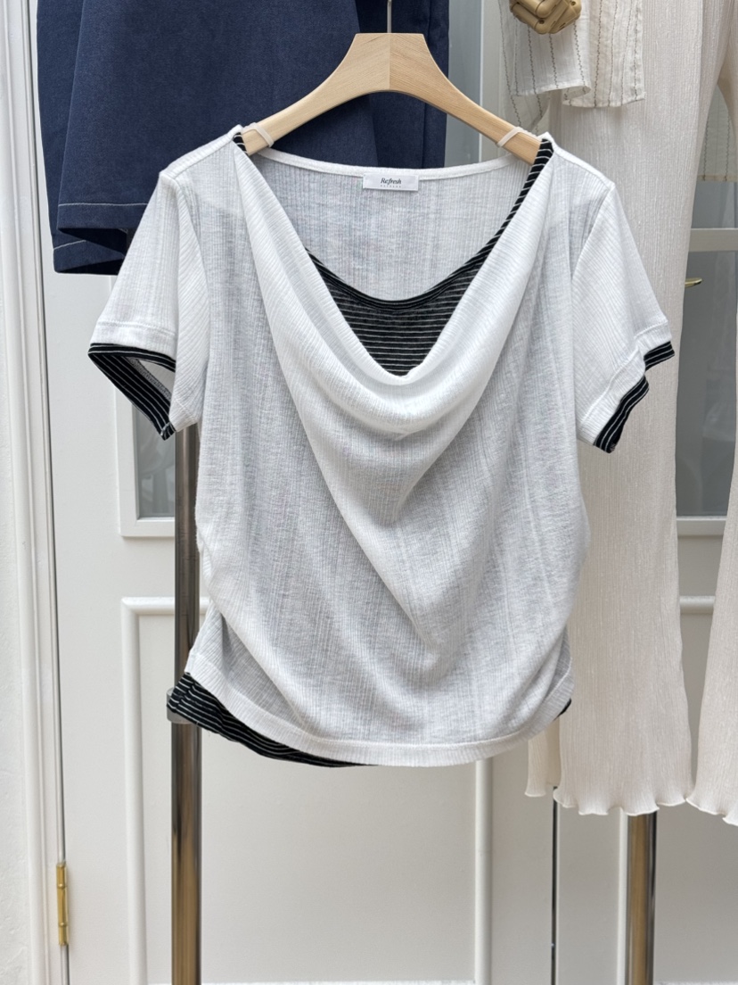 RE:FRESH-L韓國代購女裝新品休閑時尚26夏季職業推薦T恤RE:FRESHT恤圖色1