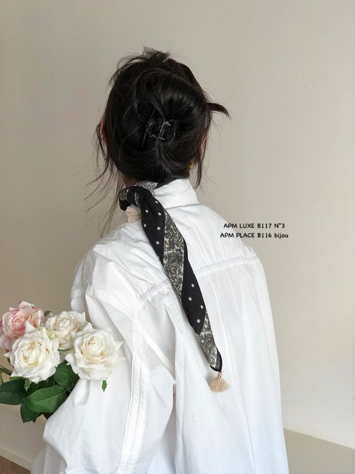 N3韓國直郵實拍女裝新品職業26春夏圍巾披肩流蘇復古圓點N3圍巾/披肩