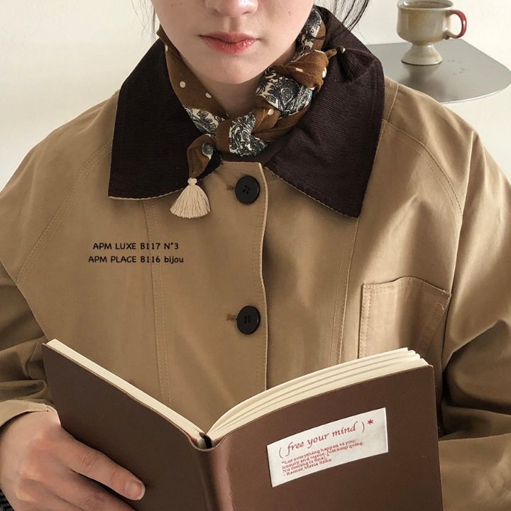 N3韓國直郵實拍女裝新品職業26春夏圍巾披肩流蘇復古圓點N3圍巾/披肩