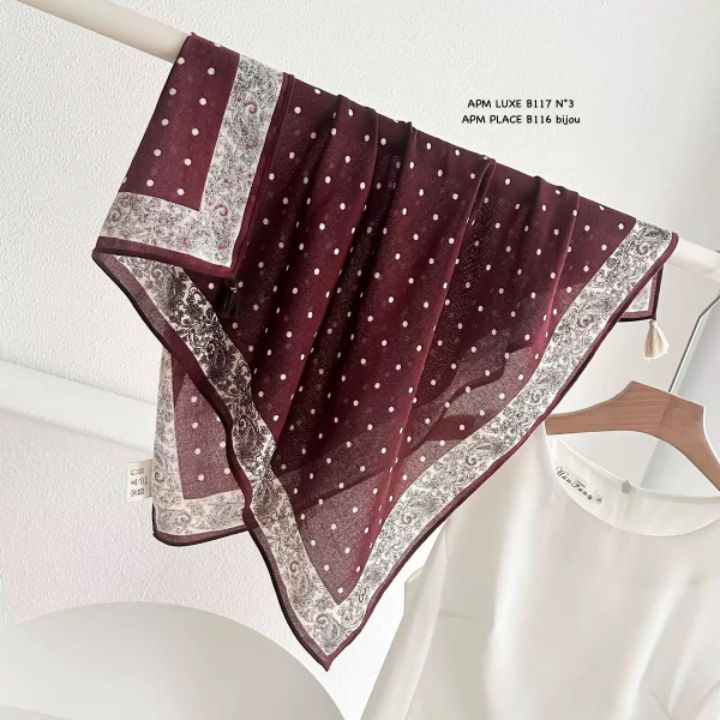 N3韓國直郵實拍女裝新品職業26春夏圍巾披肩流蘇復古圓點N3圍巾/披肩