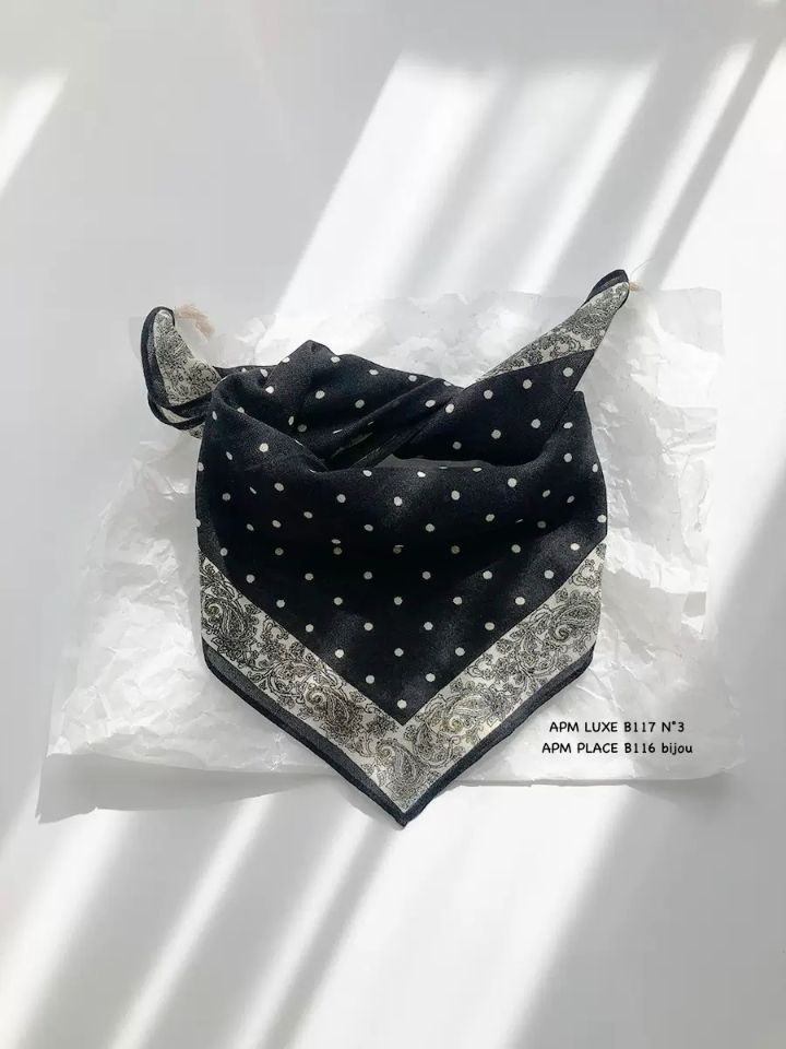 N3韓國直郵實拍女裝新品職業26春夏圍巾披肩流蘇復古圓點N3圍巾/披肩圖色2