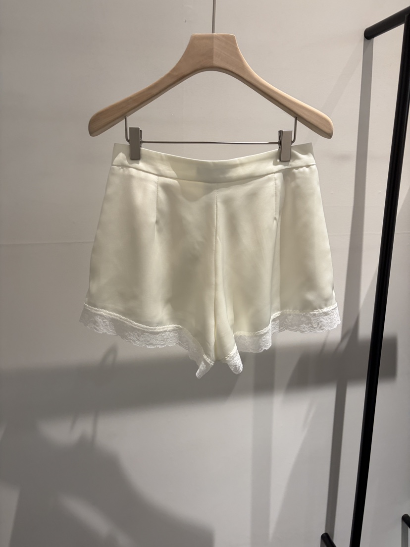 BOWIE韓國直郵女裝新款熱賣時尚職業26春夏26夏季短褲蕾絲緞面BOWIE短褲