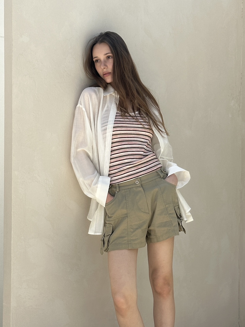 BOWIE韓國代購女士新款26春夏時尚推薦職業短褲工裝褲水洗BOWIE短褲