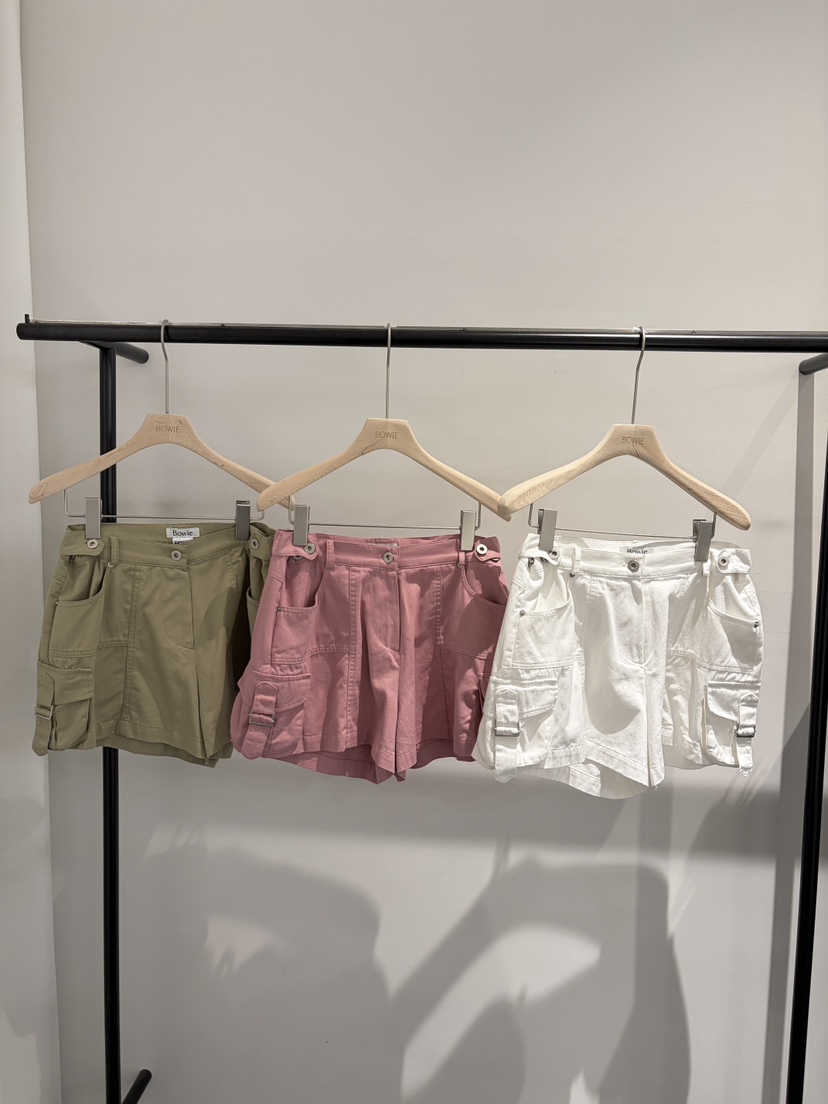 BOWIE韓國代購女士新款26春夏時尚推薦職業短褲工裝褲水洗BOWIE短褲