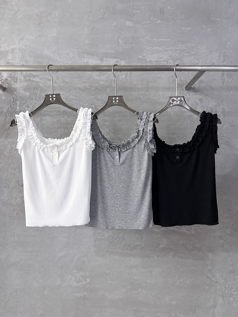 COME OPEN/HAPER韓國直郵女裝新品26春夏吊帶背心荷葉邊COME OPEN/HAPER吊帶/背心