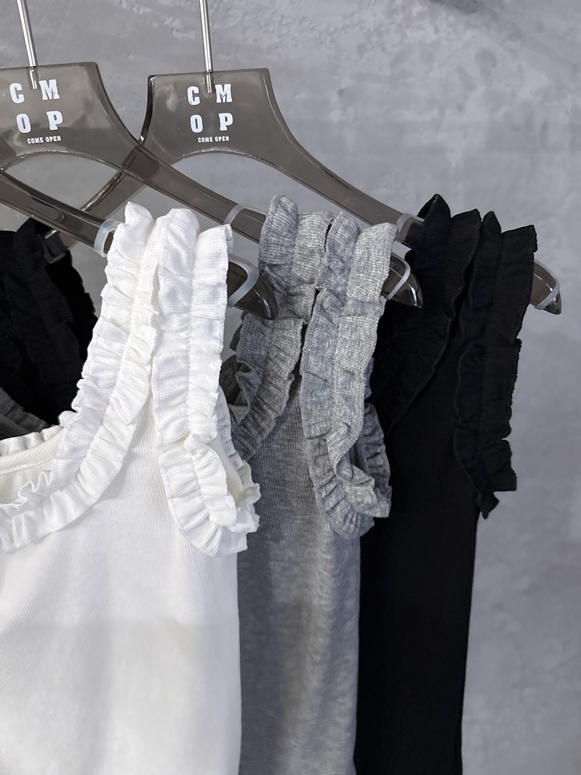 COME OPEN/HAPER韓國直郵女裝新品26春夏吊帶背心荷葉邊COME OPEN/HAPER吊帶/背心