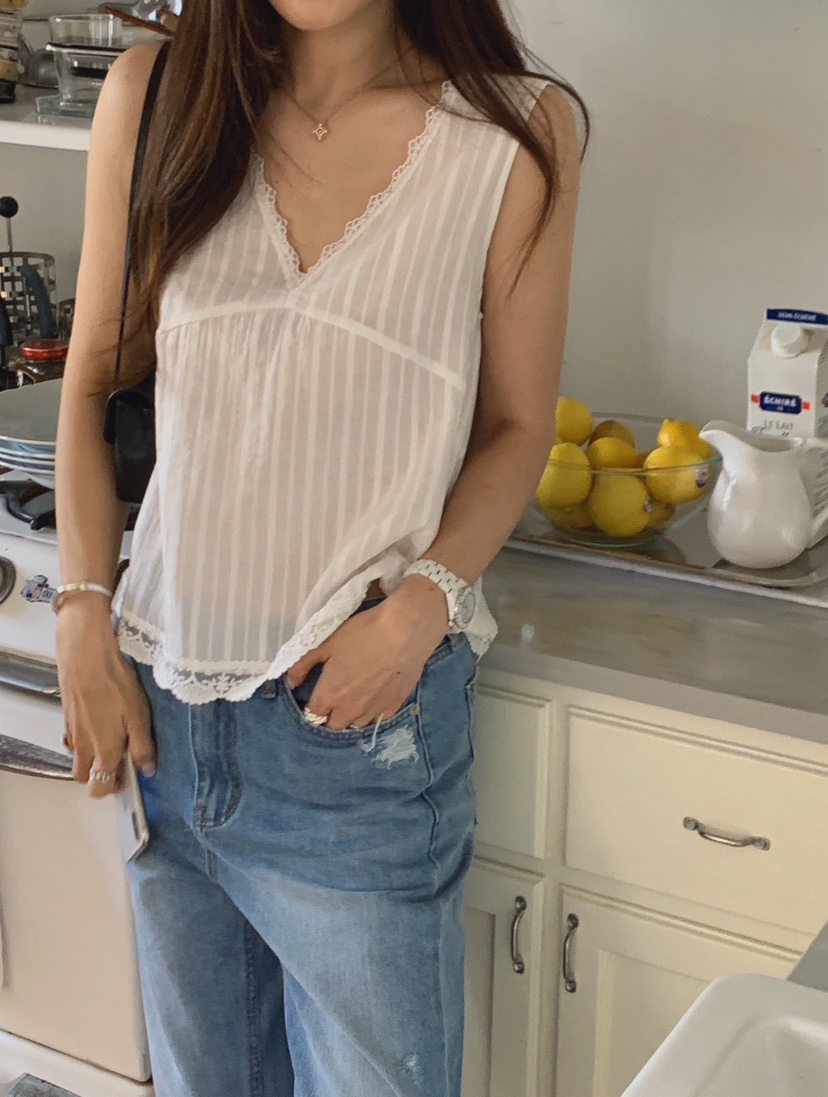 LA CREME韓國代購女裝新款26夏季人氣休閑時尚熱賣吊帶背心LA CREME吊帶/背心