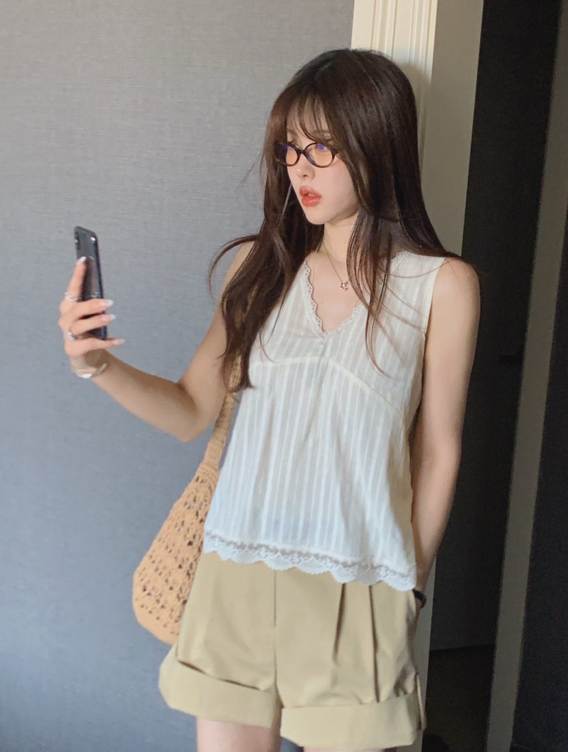 LA CREME韓國代購女裝新款26夏季人氣休閑時尚熱賣吊帶背心LA CREME吊帶/背心