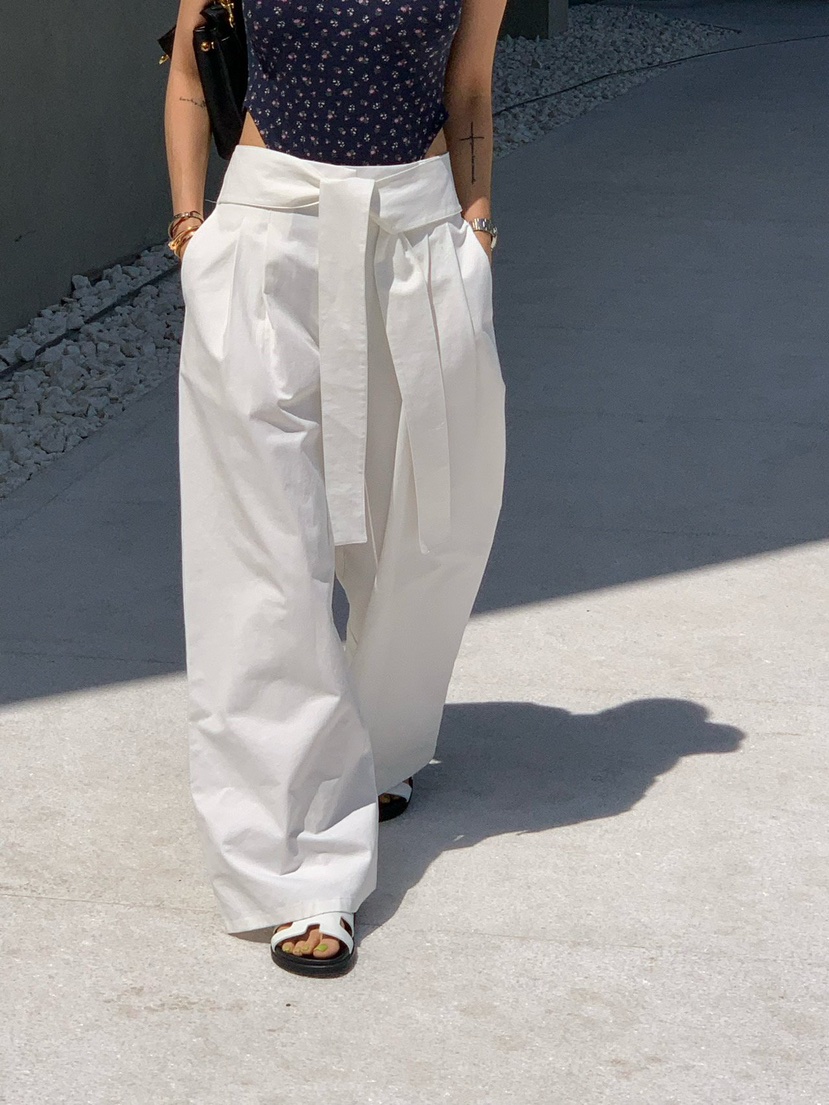 REVE CITE-L東大門直郵女裝新品休閑真品休閑褲系帶褶裥REVE CITE-L休閑褲