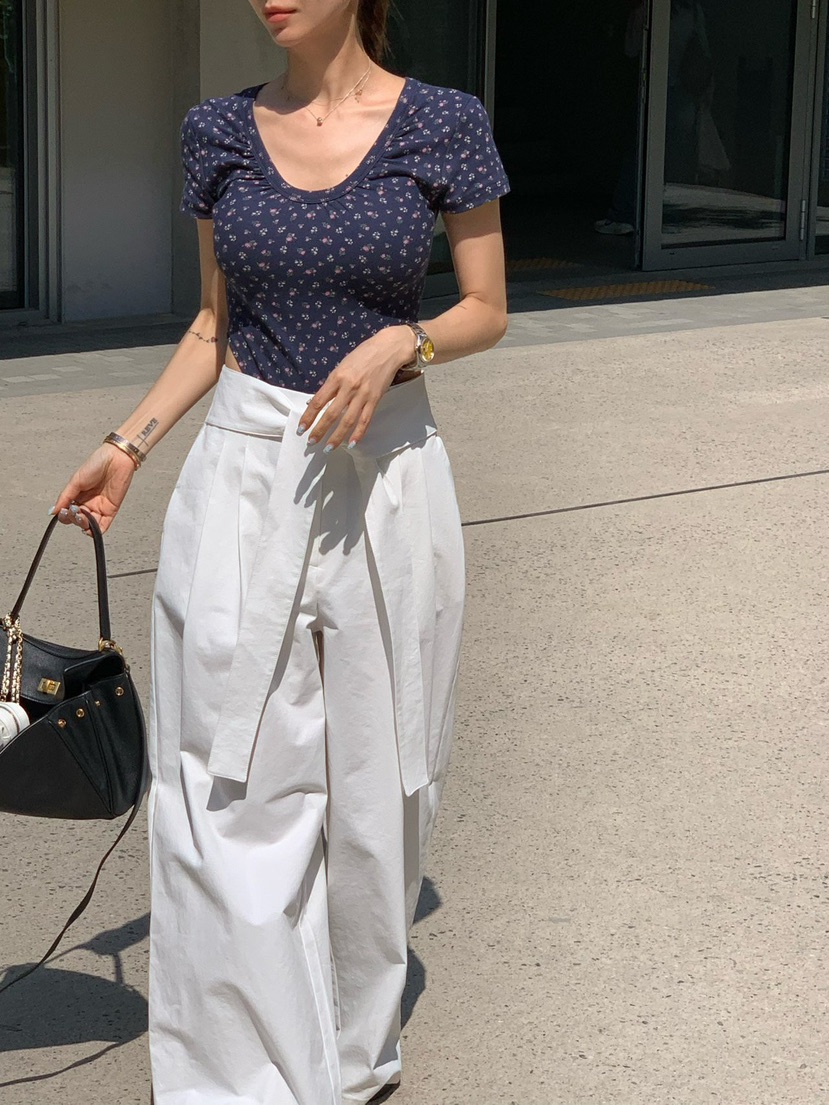 REVE CITE-L東大門直郵女裝新品休閑真品休閑褲系帶褶裥REVE CITE-L休閑褲