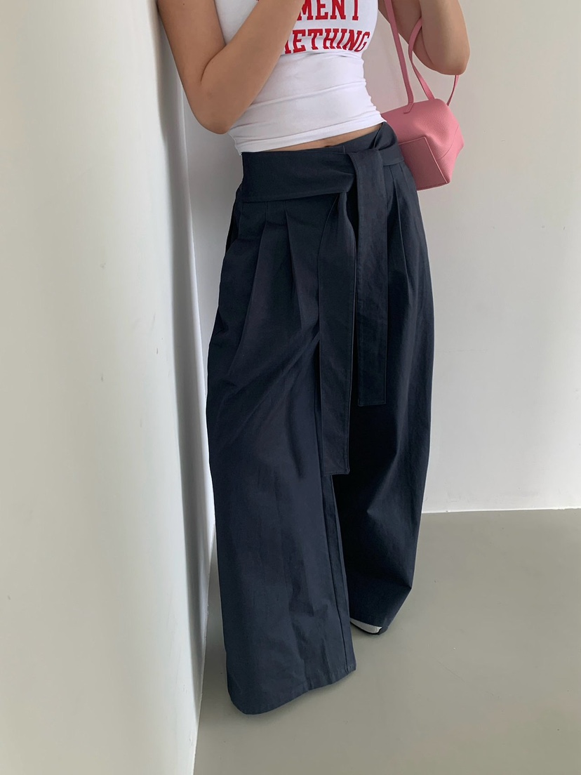 REVE CITE-L東大門直郵女裝新品休閑真品休閑褲系帶褶裥REVE CITE-L休閑褲