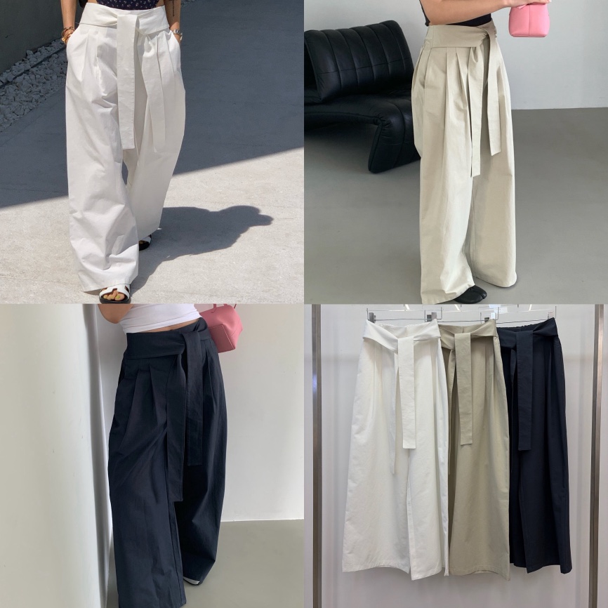 REVE CITE-L東大門直郵女裝新品休閑真品休閑褲系帶褶裥REVE CITE-L休閑褲