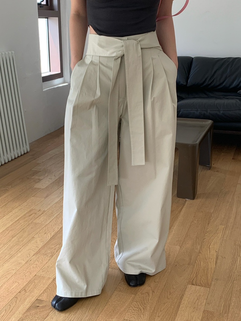 REVE CITE-L東大門直郵女裝新品休閑真品休閑褲系帶褶裥REVE CITE-L休閑褲圖色2