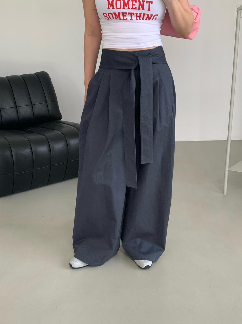 REVE CITE-L東大門直郵女裝新品休閑真品休閑褲系帶褶裥REVE CITE-L休閑褲圖色3