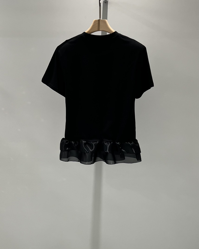 DENISE東大門實拍韓國女裝新品26春夏人氣職業時尚T恤荷葉邊DENISET恤