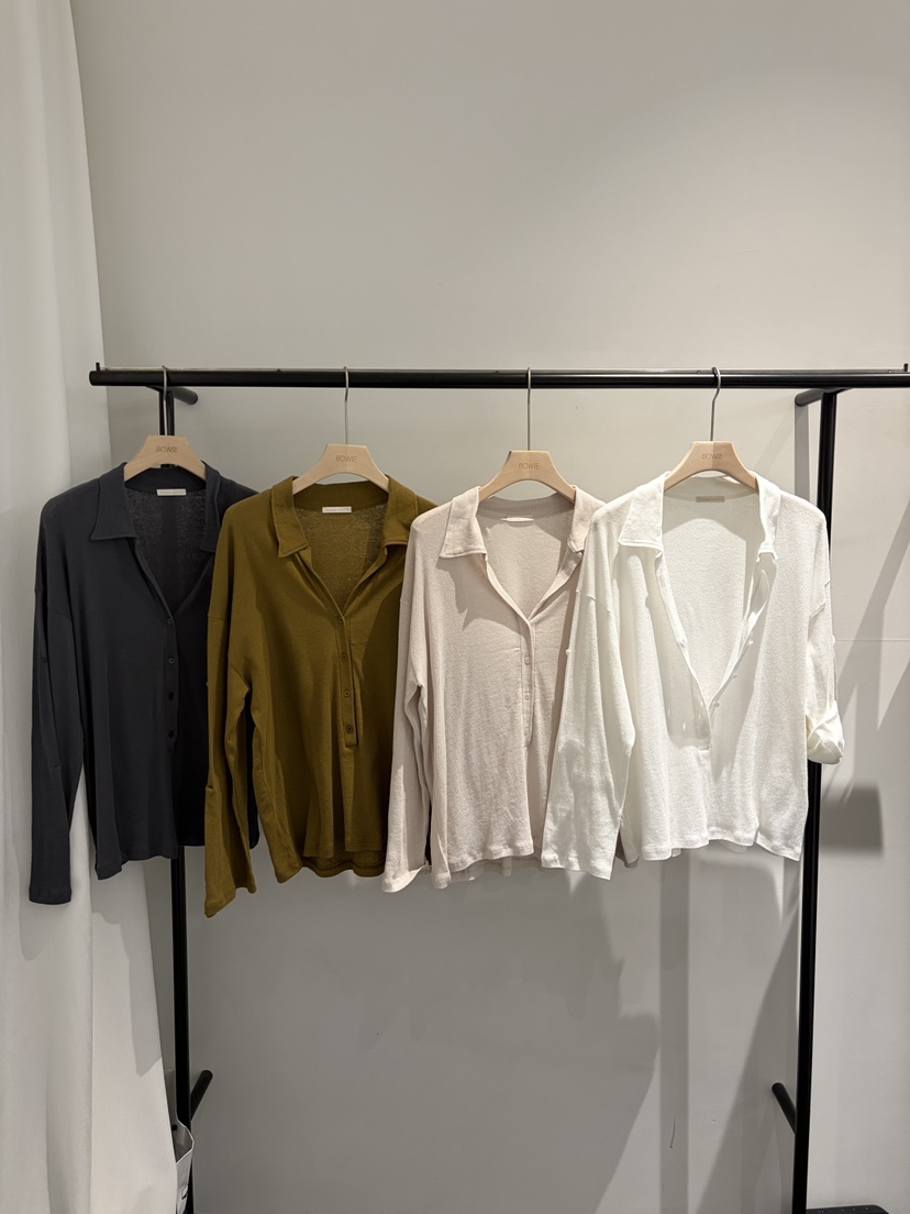 BOWIE韓國東大門直郵女裝新款時尚推薦職業長袖T恤V領深VBOWIE長袖T恤