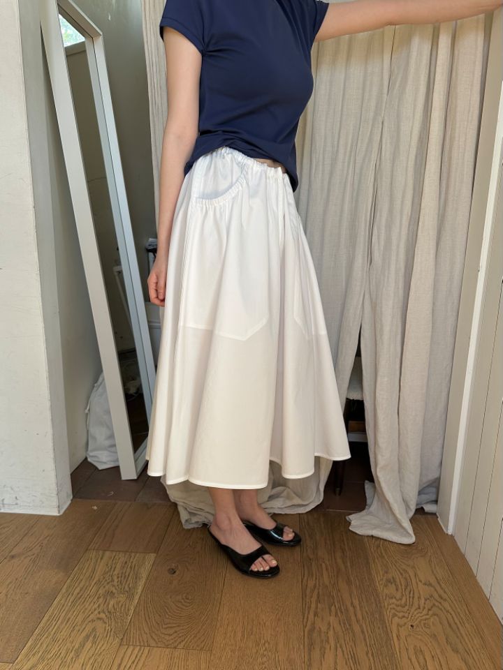 MARE韓國直郵實拍女裝新品熱賣推薦26夏季26春夏長裙口袋喇叭MARE長裙圖色2