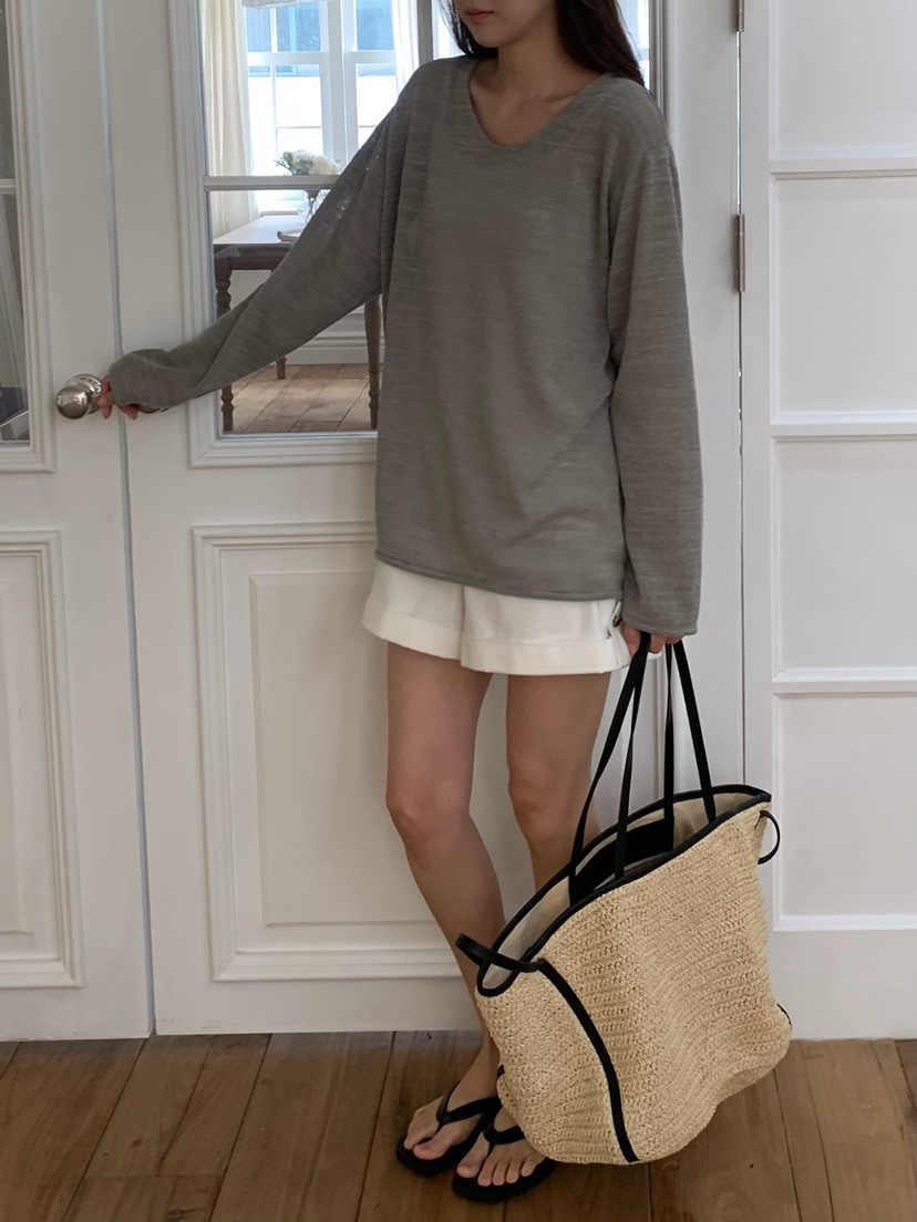 BLEECKER韓國直郵女裝新品職業26春夏休閑推薦26夏季針織衫U領BLEECKER針織衫