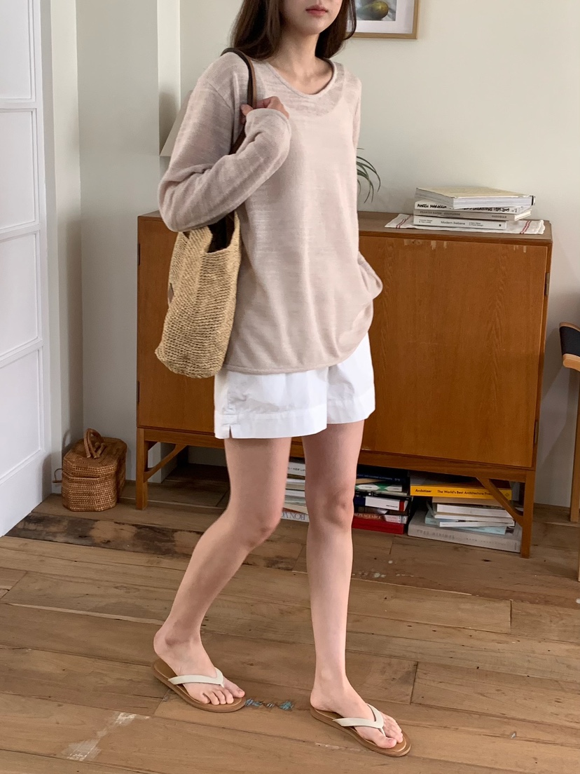 BLEECKER韓國直郵女裝新品職業26春夏休閑推薦26夏季針織衫U領BLEECKER針織衫