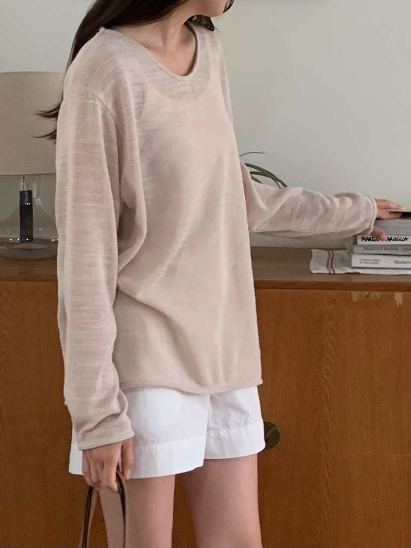 BLEECKER韓國直郵女裝新品職業26春夏休閑推薦26夏季針織衫U領BLEECKER針織衫