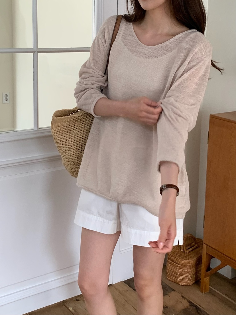 BLEECKER韓國直郵女裝新品職業26春夏休閑推薦26夏季針織衫U領BLEECKER針織衫