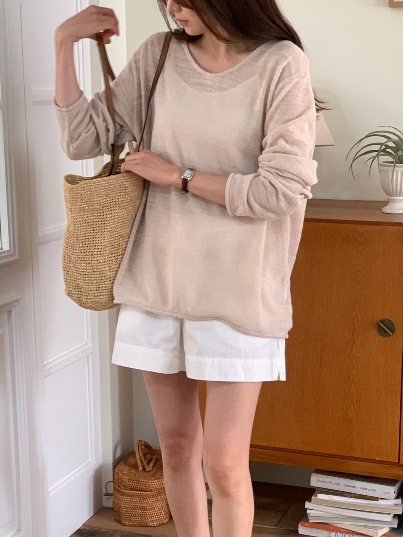 BLEECKER韓國直郵女裝新品職業26春夏休閑推薦26夏季針織衫U領BLEECKER針織衫